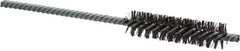 Made in USA - 1/2" Diam Helical Steel Tube Brush - Double Spiral, 0.006" Filament Diam, 2" Brush Length, 5" OAL, 0.162" Diam Galvanized Steel Shank - USA Tool & Supply