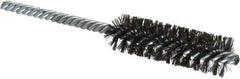Made in USA - 3/4" Diam Helical Steel Tube Brush - Double Spiral, 0.006" Filament Diam, 2-1/2" Brush Length, 5-1/2" OAL, 0.237" Diam Galvanized Steel Shank - USA Tool & Supply