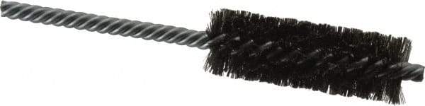 Made in USA - 7/8" Diam Helical Steel Tube Brush - Double Spiral, 0.006" Filament Diam, 2-1/2" Brush Length, 5-1/2" OAL, 0.237" Diam Galvanized Steel Shank - USA Tool & Supply