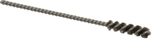 Made in USA - 1/4" Diam Helical Stainless Steel Tube Brush - 0.004" Filament Diam, 1" Brush Length, 3-1/2" OAL, 0.11" Diam Stainless Steel Shank - USA Tool & Supply