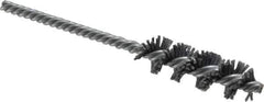 Made in USA - 5/8" Diam Helical Nylon Tube Brush - Single Spiral, 0.04" Filament Diam, 2" Brush Length, 5" OAL, 0.209" Diam Galvanized Steel Shank - USA Tool & Supply