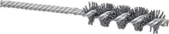 Made in USA - 3/4" Diam Helical Nylon Tube Brush - Single Spiral, 0.04" Filament Diam, 2-1/2" Brush Length, 5-1/2" OAL, 15/64" Diam Galvanized Steel Shank - USA Tool & Supply