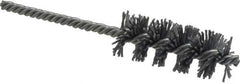 Made in USA - 1" Diam Helical Nylon Tube Brush - Single Spiral, 0.04" Filament Diam, 2-1/2" Brush Length, 5-1/2" OAL, 15/64" Diam Galvanized Steel Shank - USA Tool & Supply