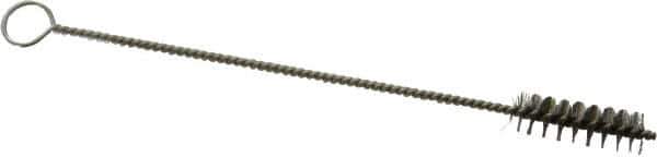 PRO-SOURCE - 3/4" Long x 1/4" Diam Stainless Steel Twisted Wire Bristle Brush - Single Spiral, 4" OAL, 0.003" Wire Diam, 0.062" Shank Diam - USA Tool & Supply