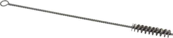 PRO-SOURCE - 1-1/2" Long x 5/16" Diam Stainless Steel Twisted Wire Bristle Brush - Single Spiral, 7" OAL, 0.006" Wire Diam, 0.085" Shank Diam - USA Tool & Supply