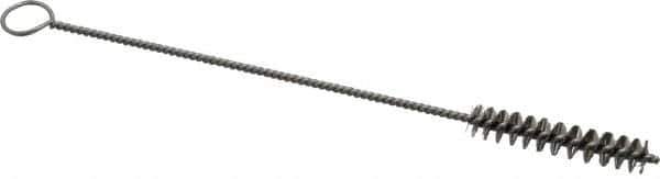 PRO-SOURCE - 2" Long x 3/8" Diam Stainless Steel Twisted Wire Bristle Brush - Single Spiral, 8" OAL, 0.006" Wire Diam, 0.11" Shank Diam - USA Tool & Supply