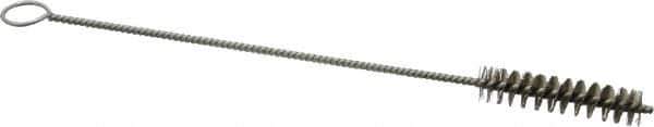 PRO-SOURCE - 2" Long x 7/16" Diam Stainless Steel Twisted Wire Bristle Brush - Single Spiral, 8" OAL, 0.006" Wire Diam, 0.11" Shank Diam - USA Tool & Supply