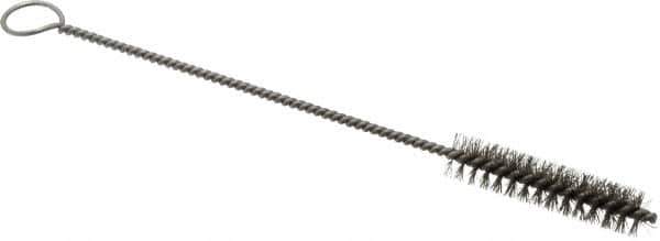 PRO-SOURCE - 2-1/2" Long x 9/16" Diam Stainless Steel Twisted Wire Bristle Brush - Single Spiral, 9" OAL, 0.008" Wire Diam, 0.142" Shank Diam - USA Tool & Supply