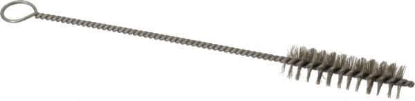 PRO-SOURCE - 2-1/2" Long x 11/16" Diam Stainless Steel Twisted Wire Bristle Brush - Single Spiral, 9" OAL, 0.008" Wire Diam, 0.142" Shank Diam - USA Tool & Supply