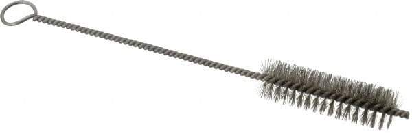 PRO-SOURCE - 3" Long x 7/8" Diam Stainless Steel Twisted Wire Bristle Brush - Single Spiral, 10" OAL, 0.008" Wire Diam, 0.162" Shank Diam - USA Tool & Supply