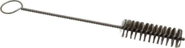 PRO-SOURCE - 3" Long x 15/16" Diam Stainless Steel Twisted Wire Bristle Brush - Single Spiral, 10" OAL, 0.008" Wire Diam, 0.162" Shank Diam - USA Tool & Supply