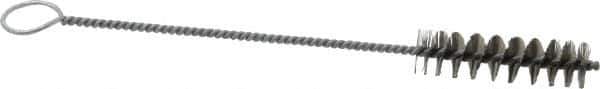 PRO-SOURCE - 2-1/2" Long x 11/16" Diam Stainless Steel Twisted Wire Bristle Brush - Single Spiral, 9" OAL, 0.008" Wire Diam, 0.142" Shank Diam - USA Tool & Supply