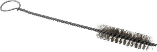 PRO-SOURCE - 2-1/2" Long x 13/16" Diam Stainless Steel Twisted Wire Bristle Brush - Single Spiral, 9" OAL, 0.008" Wire Diam, 0.142" Shank Diam - USA Tool & Supply