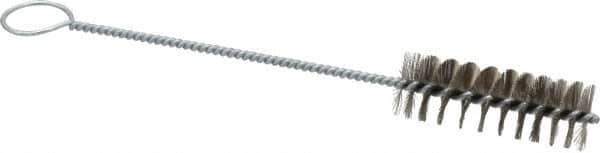 PRO-SOURCE - 3" Long x 1" Diam Stainless Steel Twisted Wire Bristle Brush - Single Spiral, 10" OAL, 0.008" Wire Diam, 0.16" Shank Diam - USA Tool & Supply