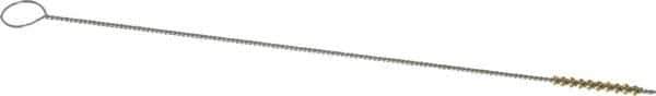 PRO-SOURCE - 1/2" Long x 1/16" Diam Brass Twisted Wire Bristle Brush - Single Spiral, 4" OAL, 0.003" Wire Diam, 0.032" Shank Diam - USA Tool & Supply
