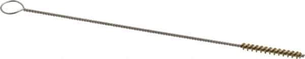 PRO-SOURCE - 3/4" Long x 3/32" Diam Brass Twisted Wire Bristle Brush - Single Spiral, 4" OAL, 0.003" Wire Diam, 0.043" Shank Diam - USA Tool & Supply