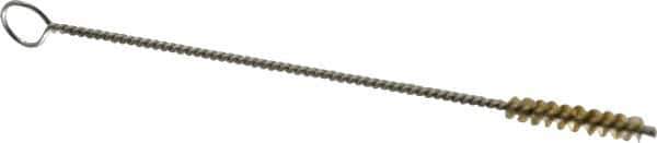PRO-SOURCE - 1" Long x 5/32" Diam Brass Twisted Wire Bristle Brush - Single Spiral, 4" OAL, 0.003" Wire Diam, 0.062" Shank Diam - USA Tool & Supply
