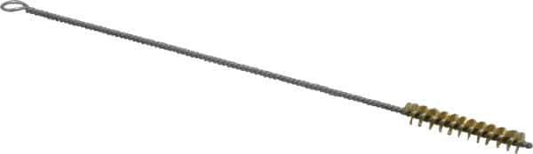 PRO-SOURCE - 1-1/2" Long x 1/4" Diam Brass Twisted Wire Bristle Brush - Single Spiral, 7" OAL, 0.005" Wire Diam, 0.085" Shank Diam - USA Tool & Supply