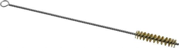 PRO-SOURCE - 1-1/2" Long x 5/16" Diam Brass Twisted Wire Bristle Brush - Single Spiral, 7" OAL, 0.006" Wire Diam, 0.085" Shank Diam - USA Tool & Supply