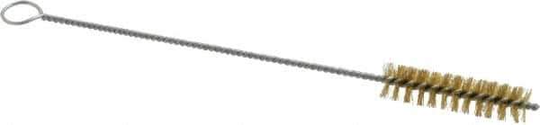 PRO-SOURCE - 2" Long x 1/2" Diam Brass Twisted Wire Bristle Brush - Single Spiral, 8" OAL, 0.006" Wire Diam, 0.11" Shank Diam - USA Tool & Supply