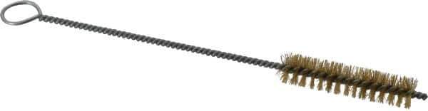 PRO-SOURCE - 2-1/2" Long x 9/16" Diam Brass Twisted Wire Bristle Brush - Single Spiral, 9" OAL, 0.008" Wire Diam, 0.142" Shank Diam - USA Tool & Supply