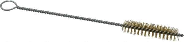 PRO-SOURCE - 2-1/2" Long x 5/8" Diam Brass Twisted Wire Bristle Brush - Single Spiral, 9" OAL, 0.008" Wire Diam, 0.142" Shank Diam - USA Tool & Supply