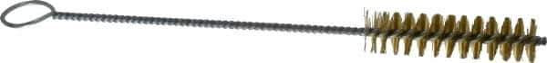 PRO-SOURCE - 2-1/2" Long x 11/16" Diam Brass Twisted Wire Bristle Brush - Single Spiral, 9" OAL, 0.008" Wire Diam, 0.142" Shank Diam - USA Tool & Supply
