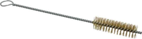 PRO-SOURCE - 2-1/2" Long x 3/4" Diam Brass Twisted Wire Bristle Brush - Single Spiral, 9" OAL, 0.008" Wire Diam, 0.142" Shank Diam - USA Tool & Supply