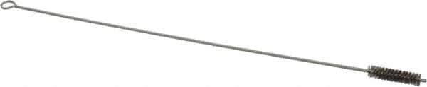 Made in USA - 2" Long x 1/2" Diam Stainless Steel Twisted Wire Bristle Brush - Double Spiral, 18" OAL, 0.004" Wire Diam, 0.11" Shank Diam - USA Tool & Supply