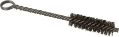 Made in USA - 2" Long x 5/8" Diam Stainless Steel Twisted Wire Bristle Brush - Double Spiral, 5-1/2" OAL, 0.008" Wire Diam, 0.142" Shank Diam - USA Tool & Supply