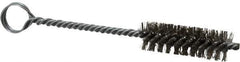 Made in USA - 2" Long x 5/8" Diam Stainless Steel Twisted Wire Bristle Brush - Double Spiral, 5-1/2" OAL, 0.008" Wire Diam, 0.209" Shank Diam - USA Tool & Supply