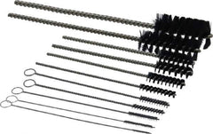 PRO-SOURCE - 11 Piece Nylon Hand Tube Brush Set - 3/4" to 1-1/2" Brush Length, 4" OAL, 0.034" Shank Diam, Includes Brush Diams 1/4", 5/16", 3/8", 1/2" & 3/4" - USA Tool & Supply