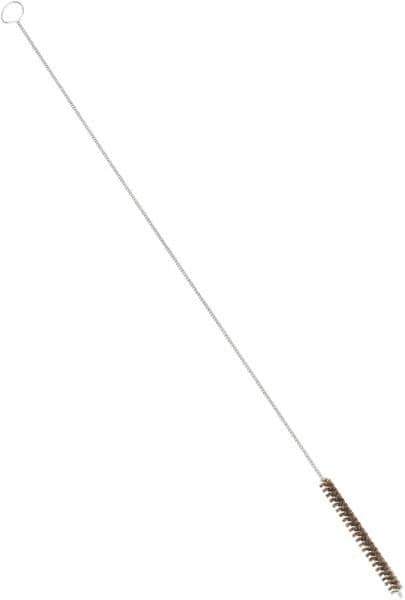 PRO-SOURCE - 4" Long x 3/8" Diam Horsehair Bristle Brush - Single Spiral, 26" OAL, 0.008" Filament Diam, 0.13" Shank Diam - USA Tool & Supply