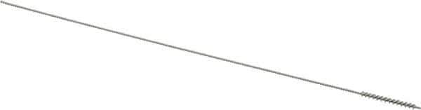 Made in USA - 0.05" Diam Helical Stainless Steel Tube Brush - Single Spiral, 0.003" Filament Diam, 1/2" Brush Length, 4" OAL, 0.024" Diam Stainless Steel Shank - USA Tool & Supply
