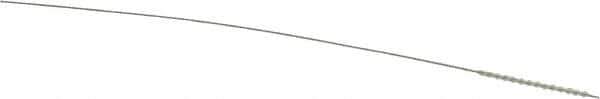 Made in USA - 1mm Diam Helical Nylon Tube Brush - 0.008" Filament Diam, 5/8" Brush Length, 4" OAL, 0.016" Diam Stainless Steel Shank - USA Tool & Supply