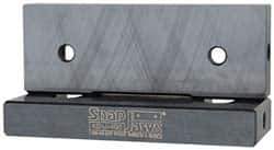 Snap Jaws - 4" Wide x 1.155" High x 0.55" Thick, Flat/No Step Vise Jaw - Hard, Steel, Fixed Jaw, Compatible with 4" Vises - USA Tool & Supply