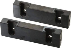 Snap Jaws - 4" Wide x 1.155" High x 0.55" Thick, Step Vise Jaw - Hard, Steel, Fixed Jaw, Compatible with 4" Vises - USA Tool & Supply