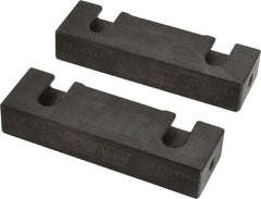 Snap Jaws - 4" Wide x 1-1/4" High x 3/4" Thick, Flat/No Step Vise Jaw - Soft, Steel, Fixed Jaw, Compatible with 4" Vises - USA Tool & Supply