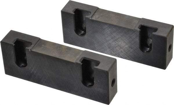 Snap Jaws - 4" Wide x 1-1/2" High x 3/4" Thick, Flat/No Step Vise Jaw - Soft, Steel, Fixed Jaw, Compatible with 4" Vises - USA Tool & Supply