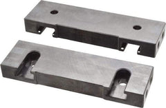Snap Jaws - 6" Wide x 1-3/4" High x 3/4" Thick, Flat/No Step Vise Jaw - Soft, Steel, Fixed Jaw, Compatible with 6" Vises - USA Tool & Supply