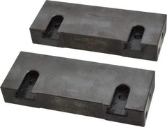 Snap Jaws - 6" Wide x 2-1/4" High x 1" Thick, Flat/No Step Vise Jaw - Soft, Steel, Fixed Jaw, Compatible with 6" Vises - USA Tool & Supply