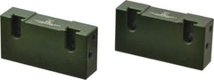 Snap Jaws - 4" Wide x 2" High x 1" Thick, Flat/No Step Vise Jaw - Soft, Aluminum, Fixed Jaw, Compatible with 4" Vises - USA Tool & Supply