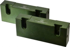 Snap Jaws - 6" Wide x 2-1/2" High x 1-1/4" Thick, Flat/No Step Vise Jaw - Soft, Aluminum, Fixed Jaw, Compatible with 6" Vises - USA Tool & Supply