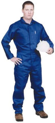 Stanco Safety Products - Size M, Royal Blue, Zipper, Flame Resistant/Retardant Coverall - 38 to 40" Chest, Indura, 7 Pockets, Elastic Waistband, Full Action Back, 2-Way Concealed Zipper - USA Tool & Supply