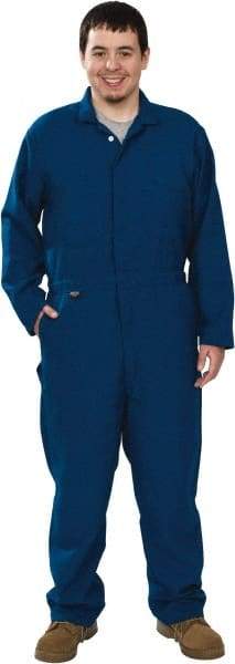 Stanco Safety Products - Size XL, Royal Blue, Zipper, Flame Resistant/Retardant Coverall - 46 to 48" Chest, Nomex, 7 Pockets, Elastic Waistband, Full Action Back, 2-Way Concealed Zipper - USA Tool & Supply