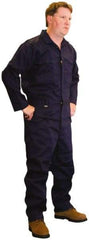 Stanco Safety Products - Size M, Navy Blue, Zipper, Flame Resistant/Retardant Coverall - 38 to 40" Chest, Indura, 7 Pockets, Elastic Waistband, Full Action Back, 2-Way Concealed Zipper - USA Tool & Supply