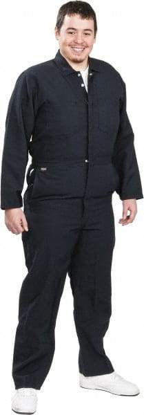 Stanco Safety Products - Size M, Navy Blue, Zipper, Flame Resistant/Retardant Coverall - 38 to 40" Chest, Nomex, 7 Pockets, Elastic Waistband, Full Action Back, 2-Way Concealed Zipper - USA Tool & Supply