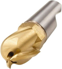 Seco - MM16 E06 Grade F30M Carbide End Milling Tip Insert - TiAlN/TiN Finish, 3 Flutes, 0.63" Cutting Diam, 0.758" Depth of Cut, 0.964" Extension, 0.315" Cnr Rad - USA Tool & Supply