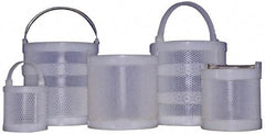 Made in USA - Round Polypropylene Dipping Basket - 3/32" Perforation, 6" Wide - USA Tool & Supply