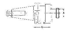 Collis Tool - CAT50 Taper Shank 2" Pilot Diam Shell Mill Holder - 2.4" Flange to Nose End Projection, 4.44" Nose Diam, 1-14 Lock Screw - Exact Industrial Supply